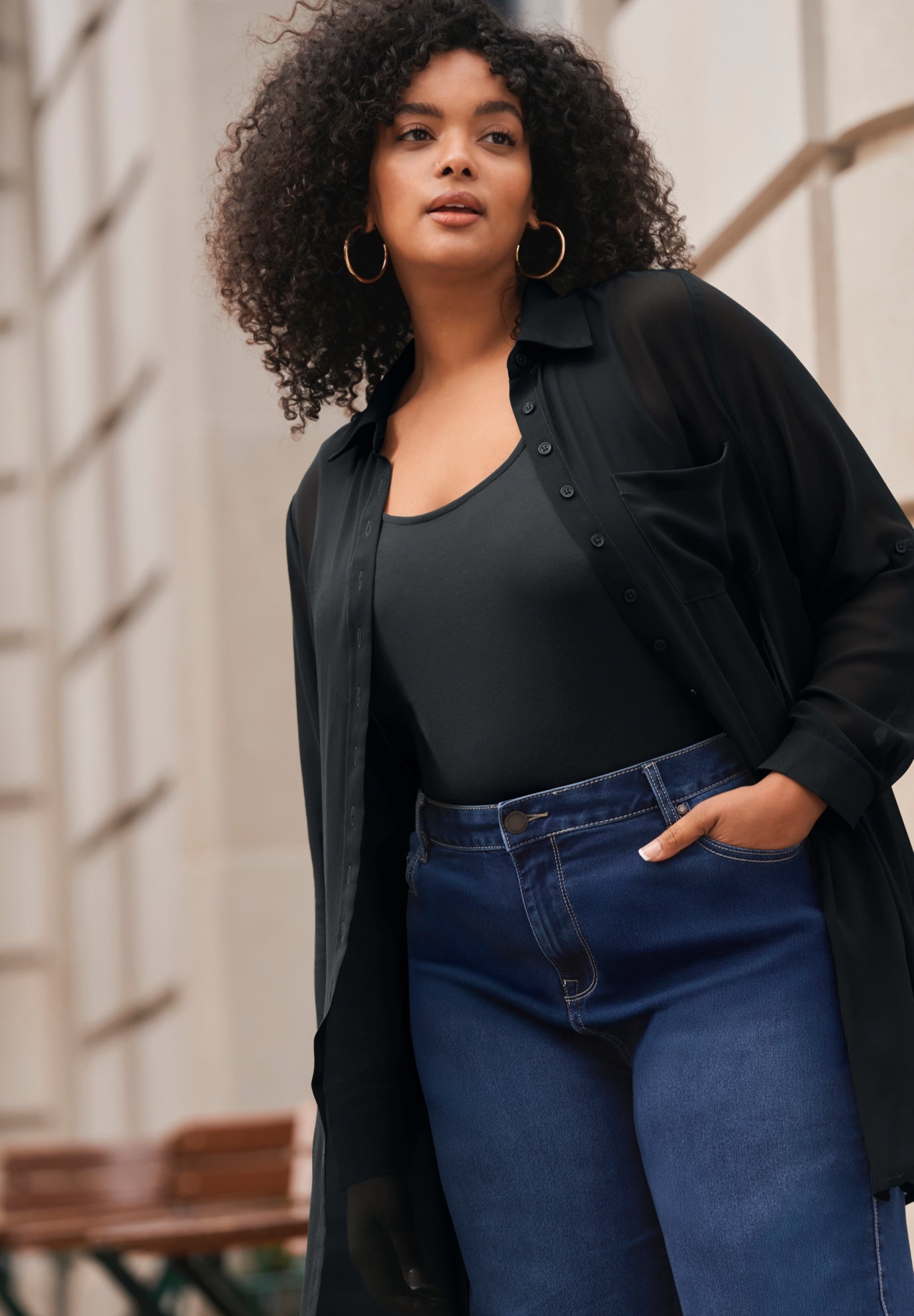 Convertible Button Down Tunic image number 1