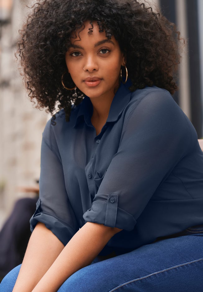 Convertible Button Down Tunic image number 1