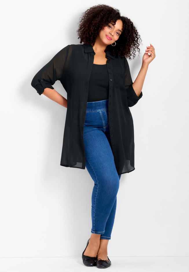 Convertible Button Down Tunic image number 2