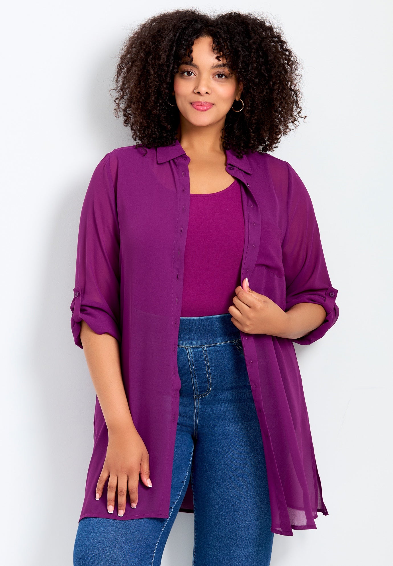 Convertible Button Down Tunic image number 0