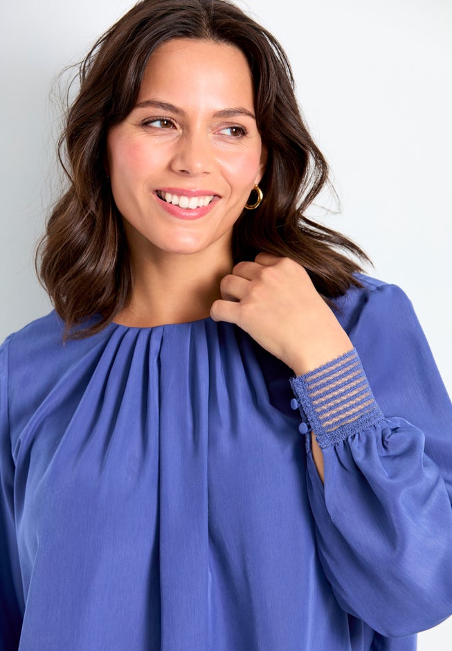 Pleated Peasant Blouse image number 4