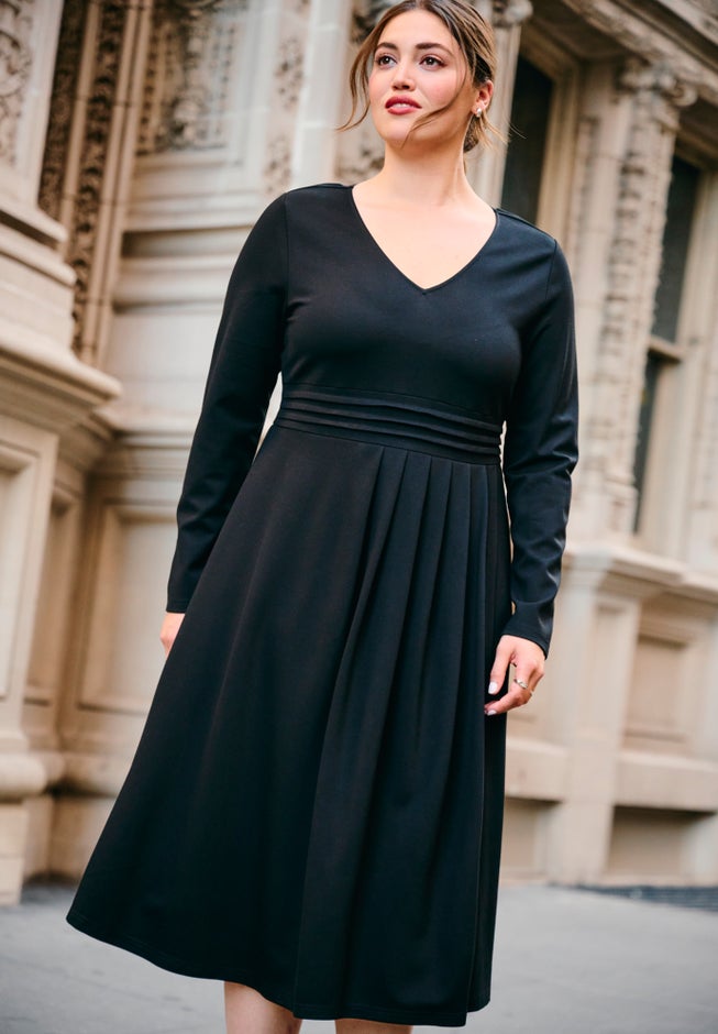 Fit And Flare Midi Ponte Dress image number 2