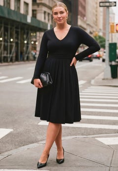 Ponte Fit And Flare Midi Dress