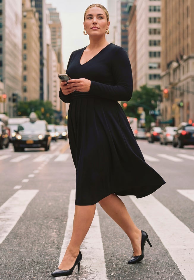 Ponte Fit And Flare Midi Dress image number 1
