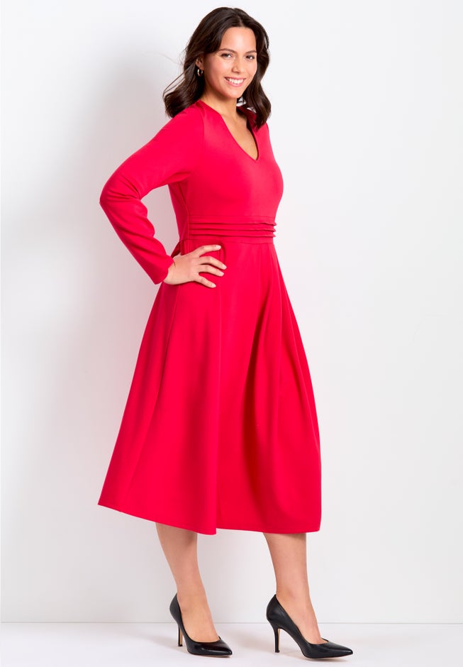 Fit And Flare Midi Dress image number null