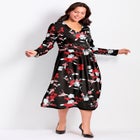 Fit And Flare Midi Ponte Dress image number null