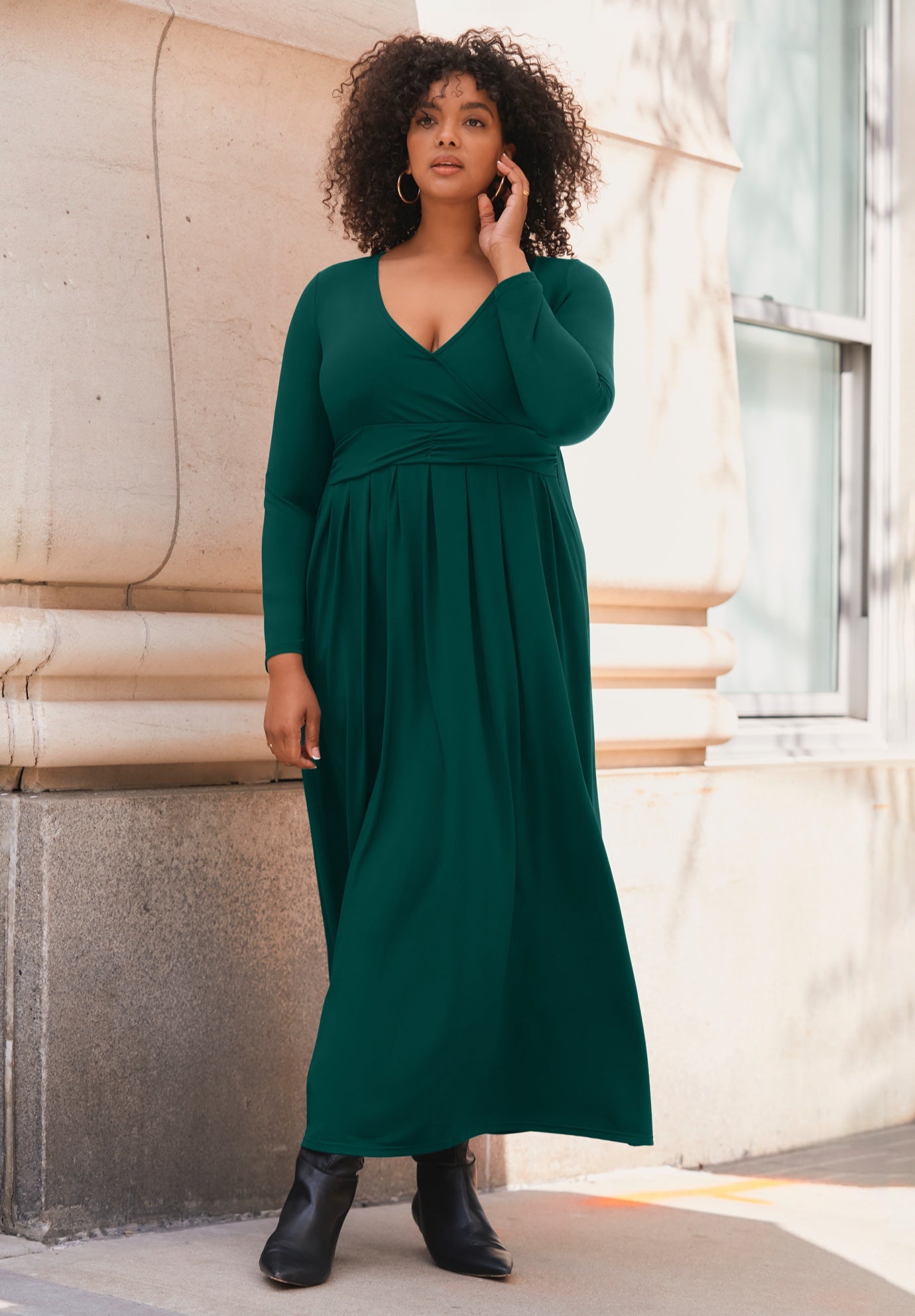 Faux Wrap Flare Maxi Dress image number 0