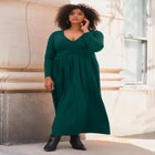 Faux Wrap Flare Maxi Dress image number null