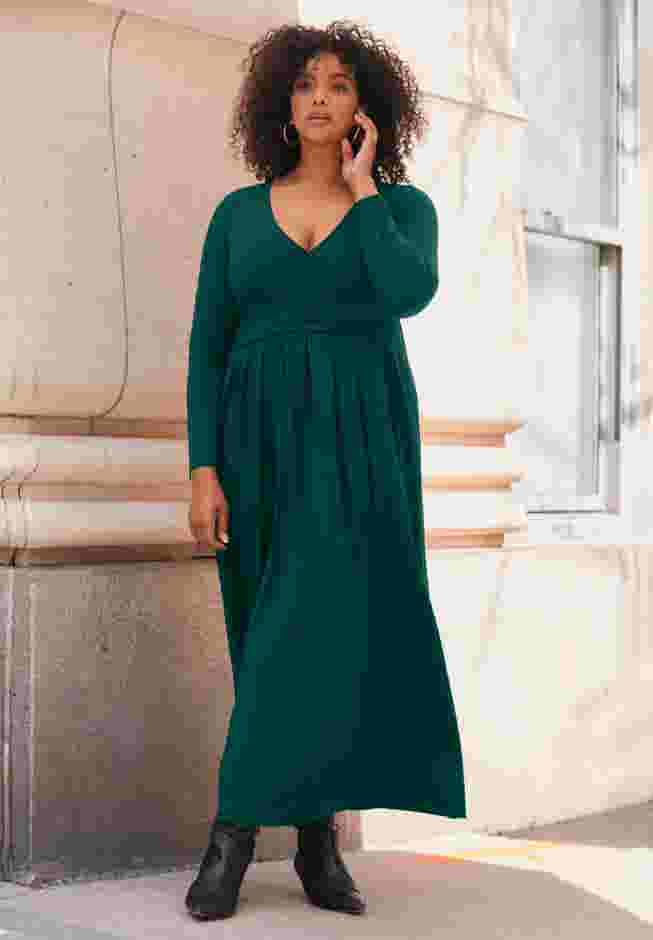 Faux Wrap Flare Maxi Dress image number 1