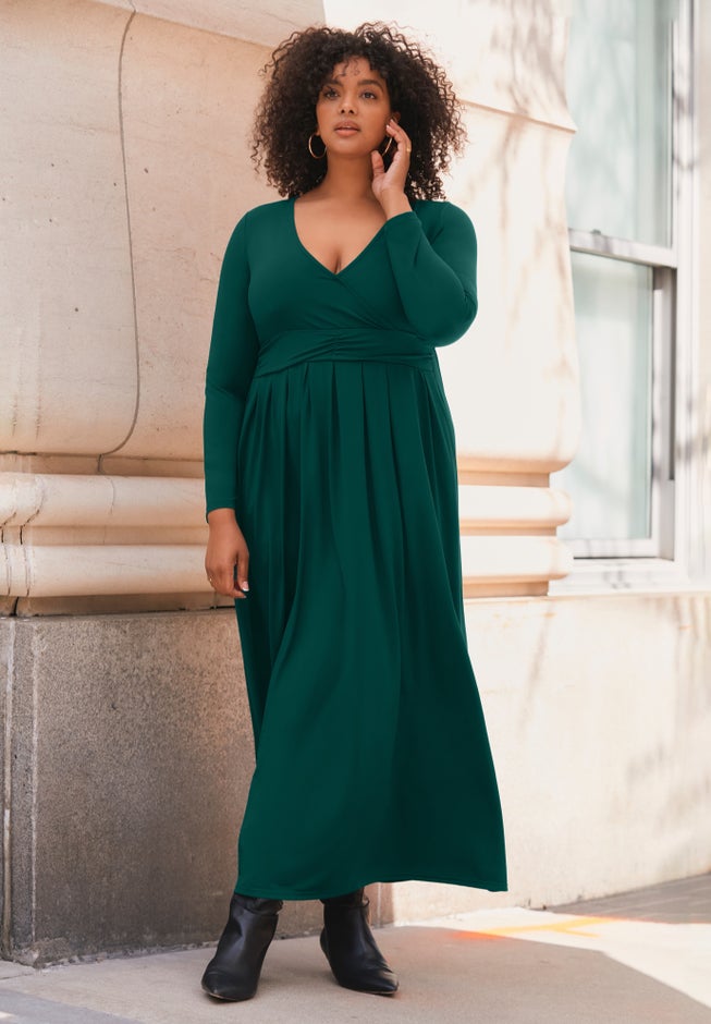Faux Wrap Flare Maxi Dress | Avenue Faux Wrap Flare Maxi Dress | Avenue