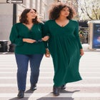 Faux Wrap Flare Maxi Dress image number null