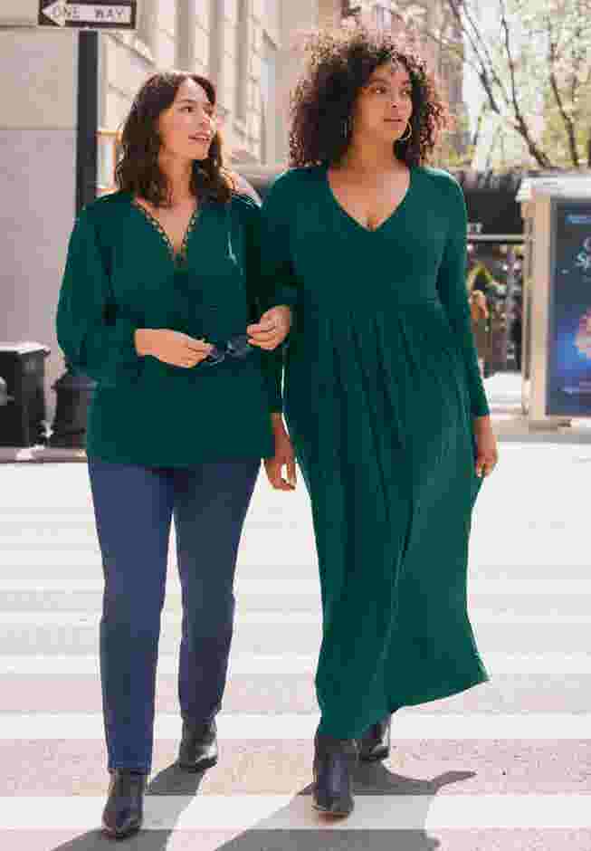 Faux Wrap Flare Maxi Dress image number 2