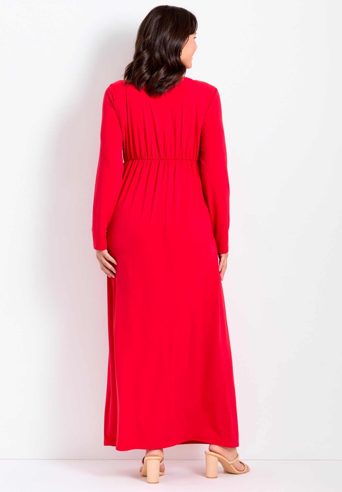 Faux Wrap Flare Maxi Dress image number 3