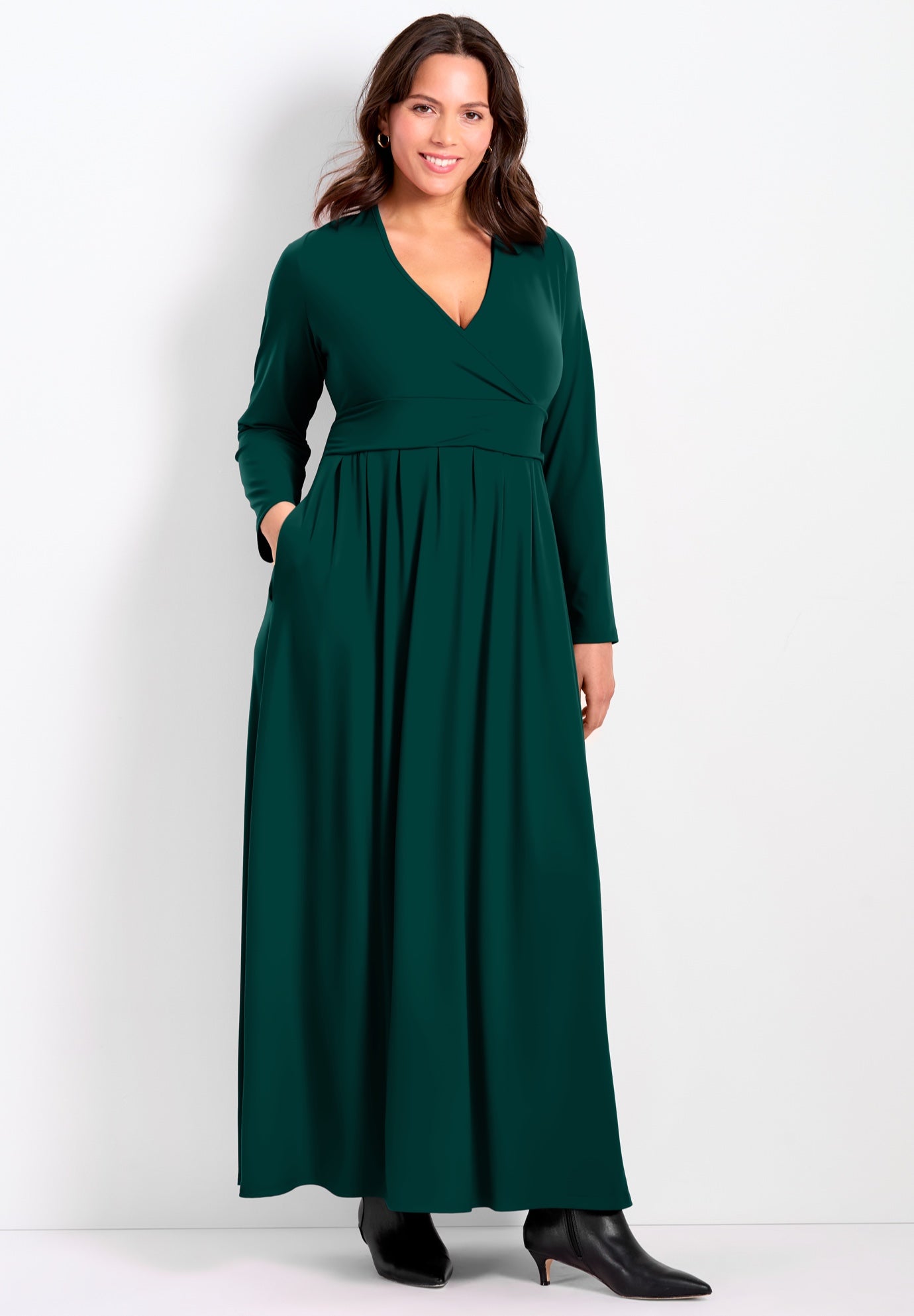 Faux Wrap Flare Maxi Dress image number 2