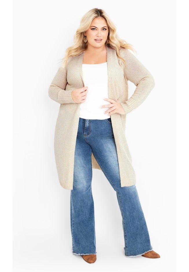 Charmed Collarless Longline Cardigan image number 1