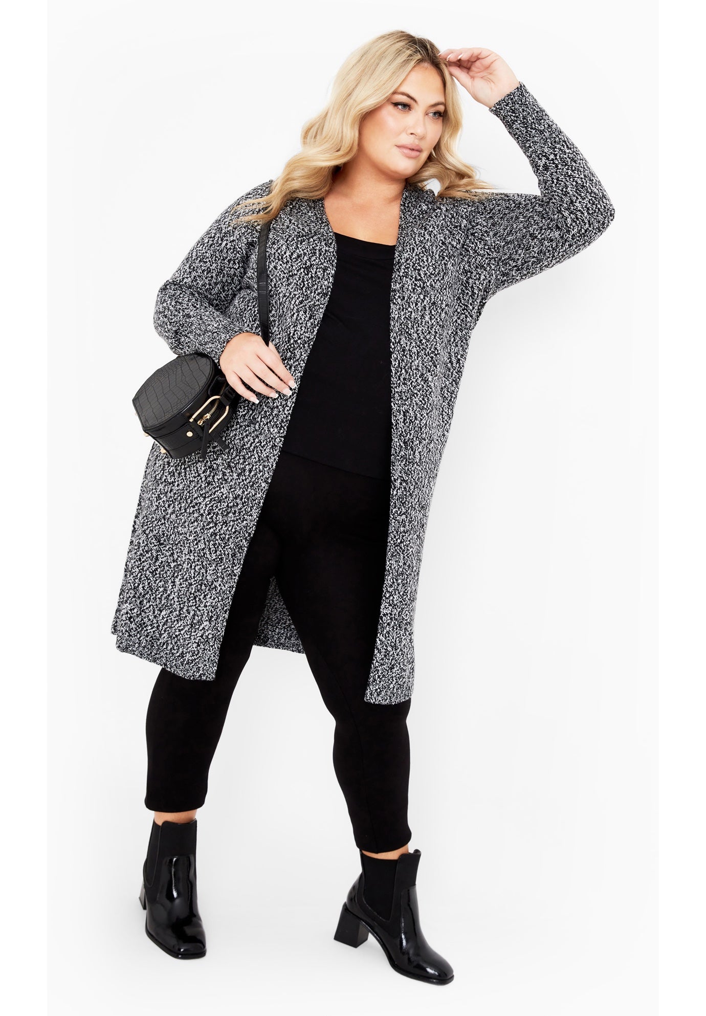 Charmed Collarless Longline Cardigan image number 0