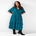 Crochet Trim Boho Midi Dress image number 0