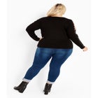 Cold Shoulder Full Length Sleeves Sweater image number null