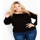 Cold Shoulder Full Length Sleeves Sweater image number null