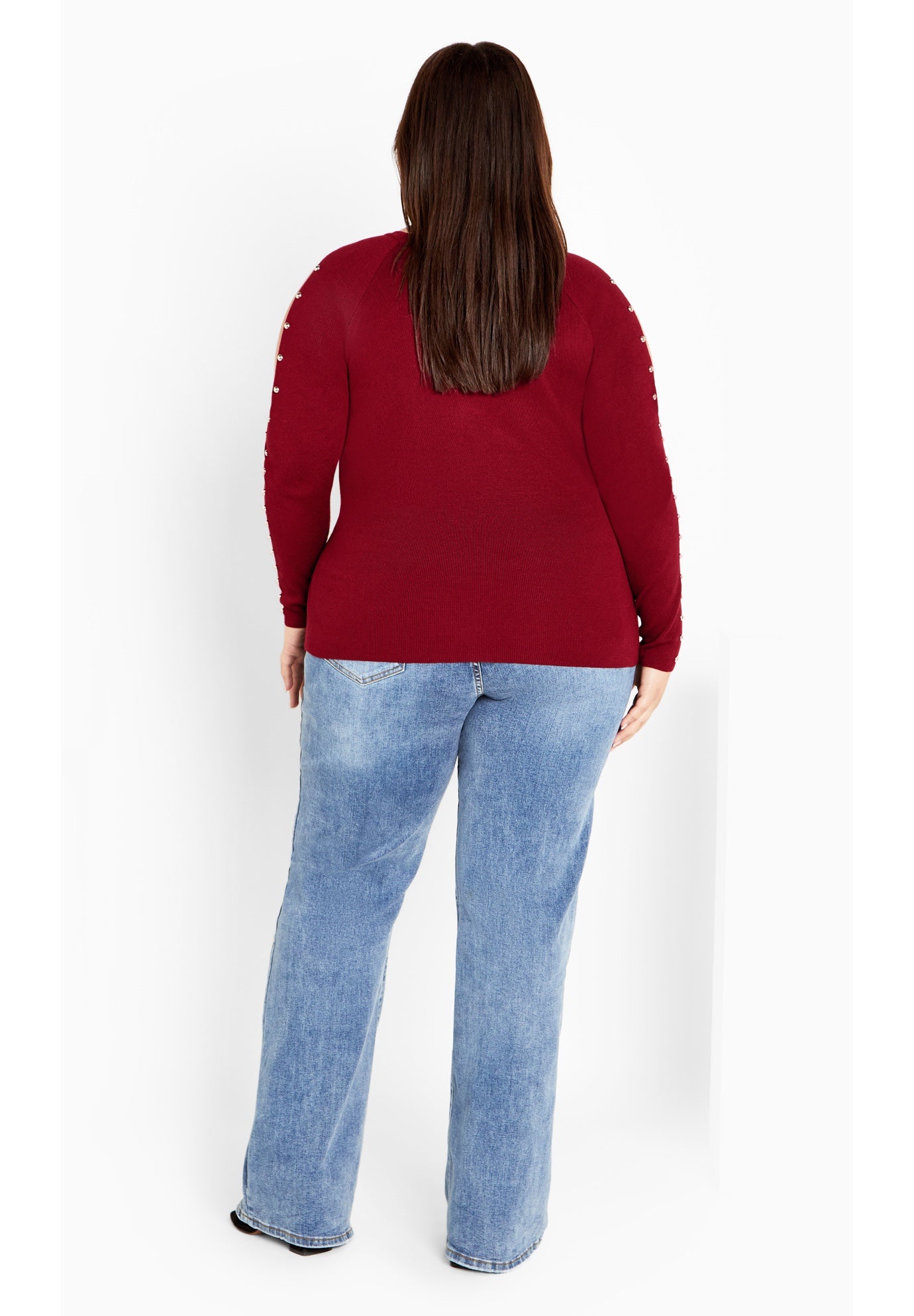 Cold Shoulder Full Length Sleeves Sweater image number 3