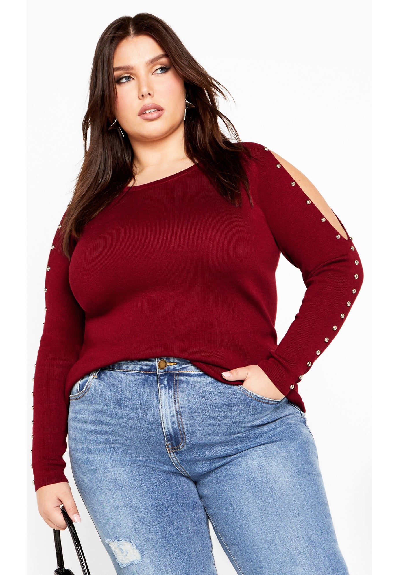 Cold Shoulder Full Length Sleeves Sweater image number 0