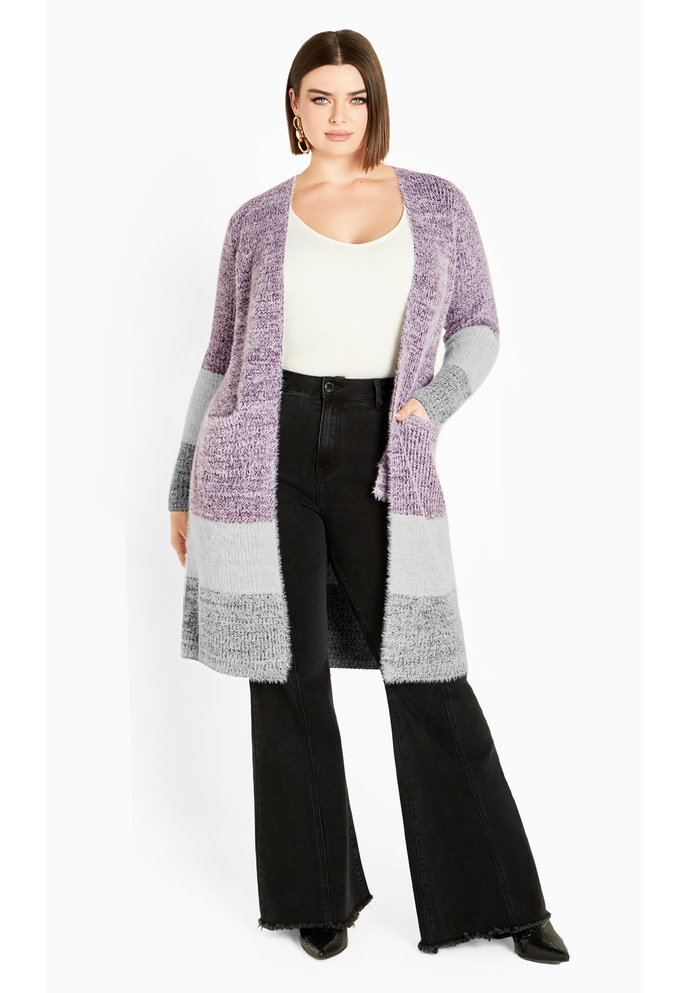 Elise Color Block Knitted Cardigan image number 1