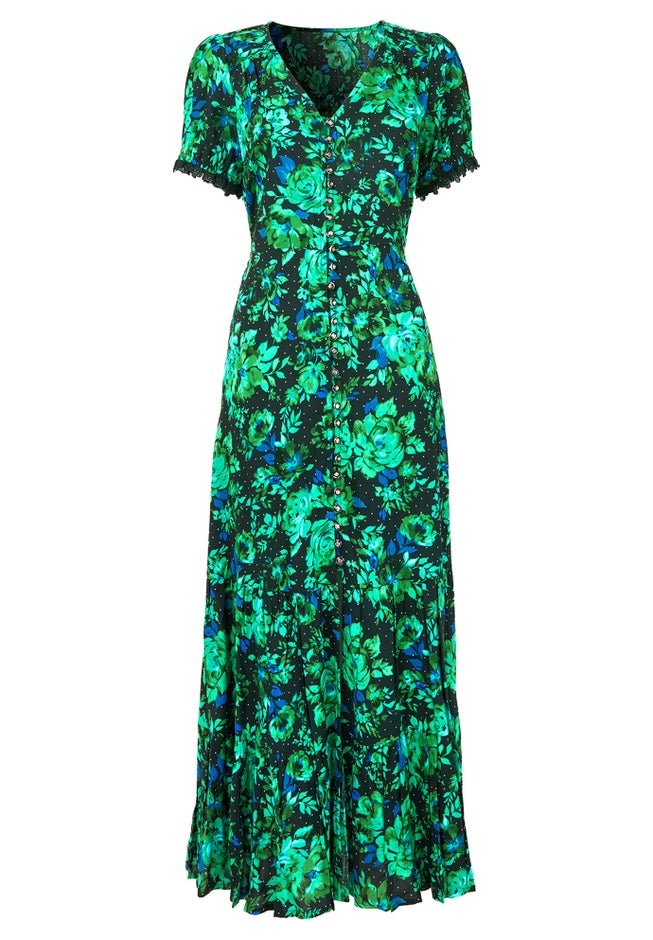 V-Neck Tiered Midi Dress image number 4