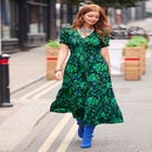 V-Neck Tiered Midi Dress image number null