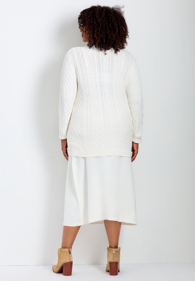 Mock Neck Cable Sweater image number 3