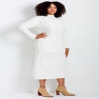 Mock Neck Cable Sweater image number null