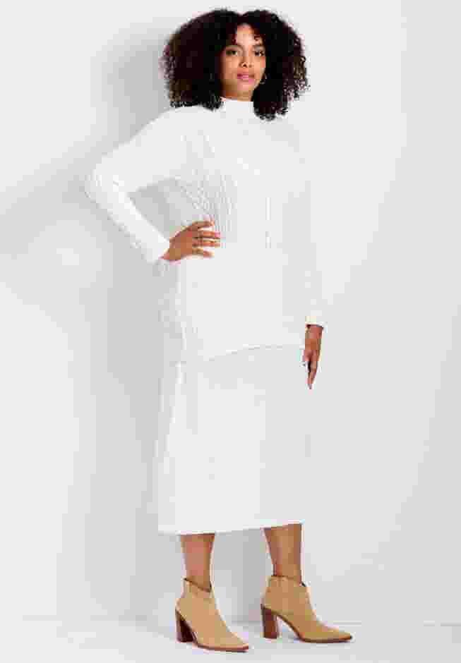 Mock Neck Cable Sweater image number 2