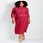 Mock Neck Cable Sweater image number null