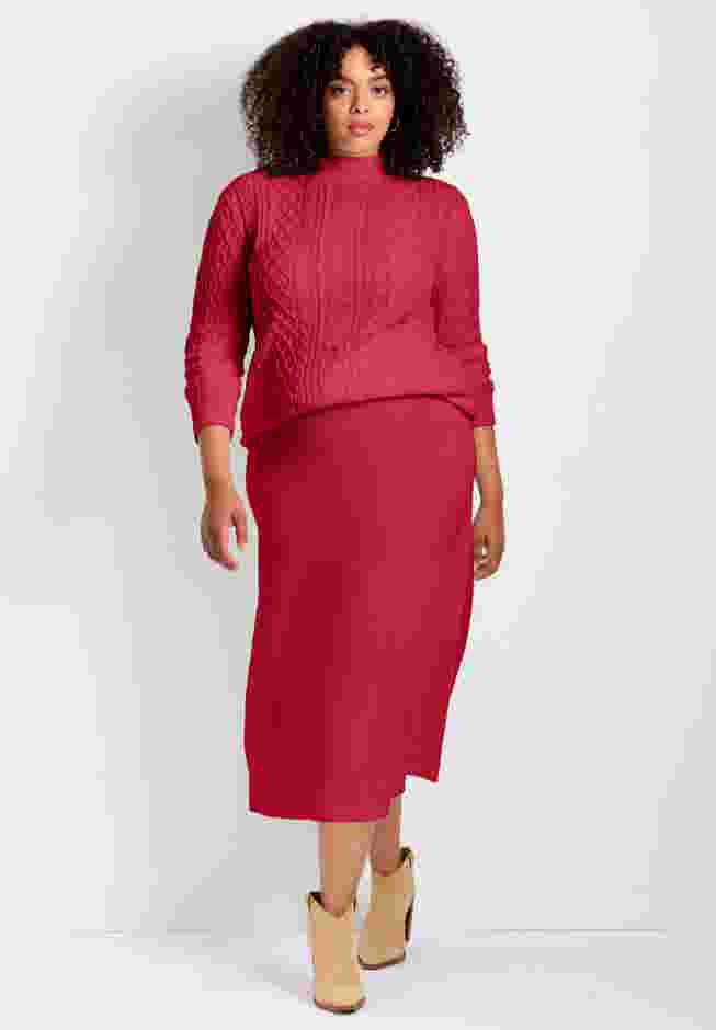 A-Line Midi Sweater Skirt image number 0