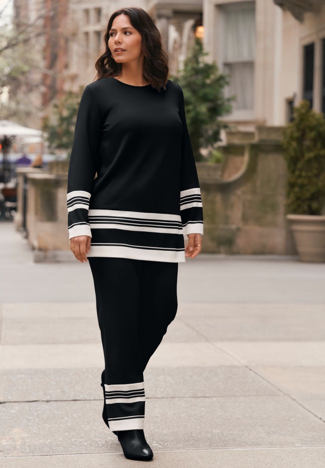 Border Stripe Straight Leg Pant image number 1