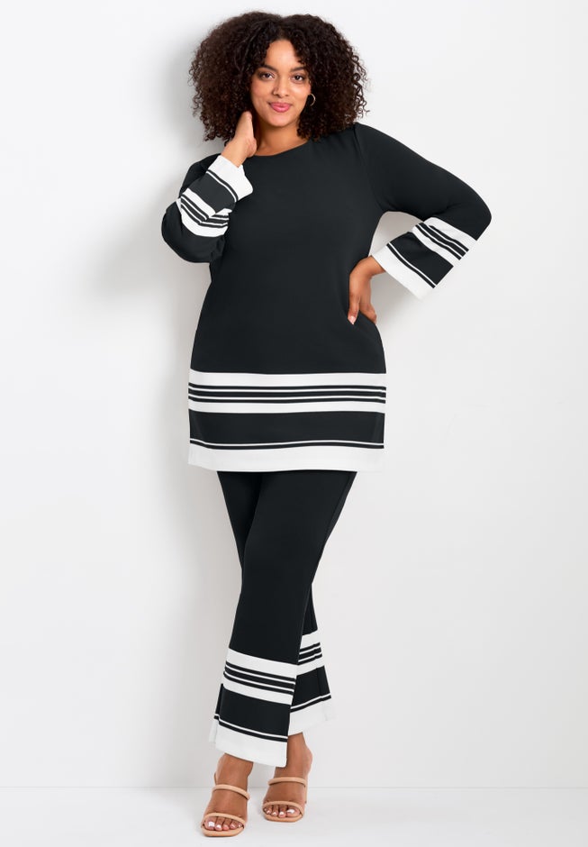 Border Stripe Straight Leg Pant image number 0