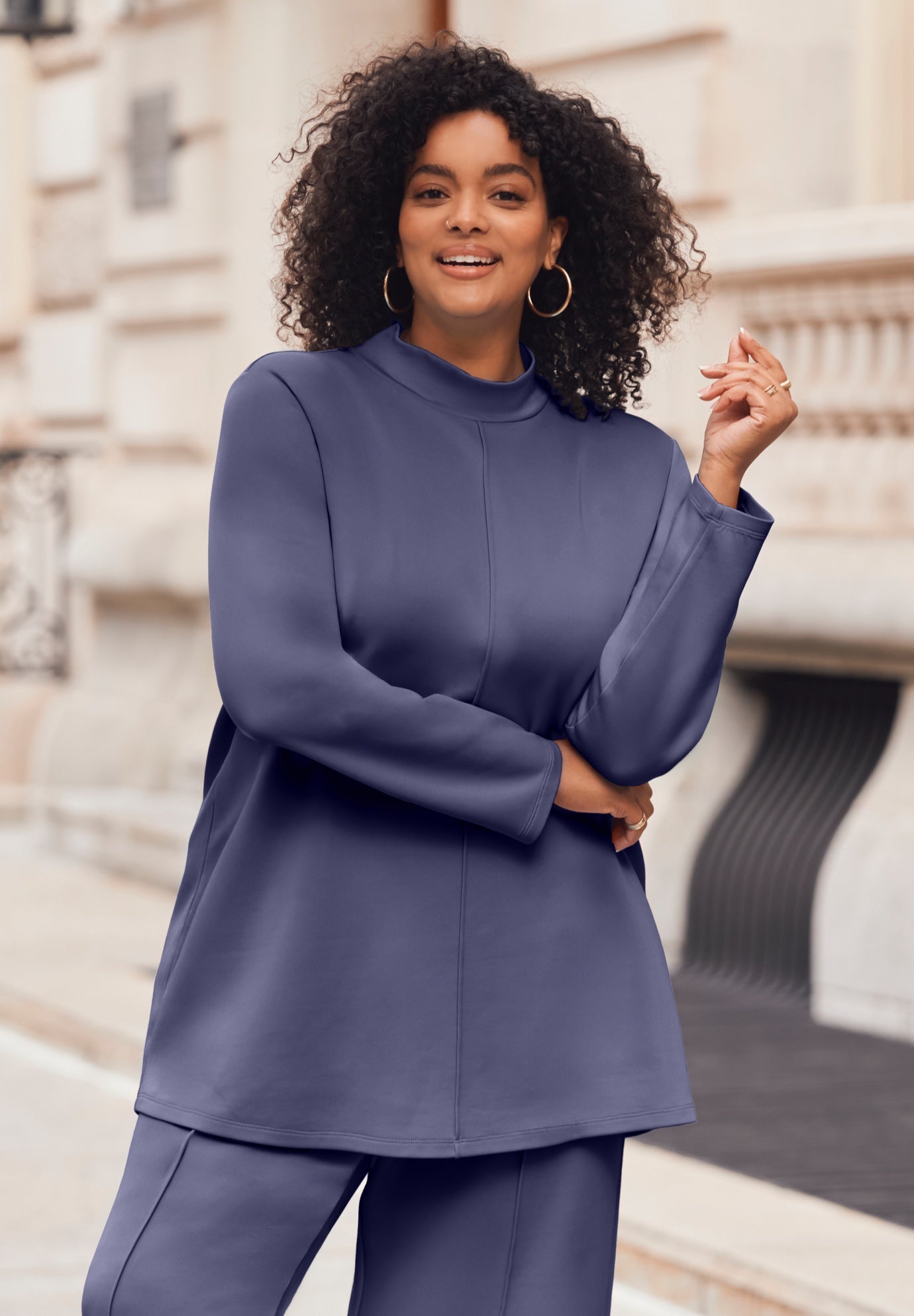 Seamed Mock Neck Tunic image number 2