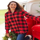 Plaid Double-Brushed Cotton Flannel Shirt image number 4