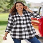 Pintucked Flannel Shirt image number null