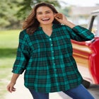 Pintucked Flannel Shirt image number 0