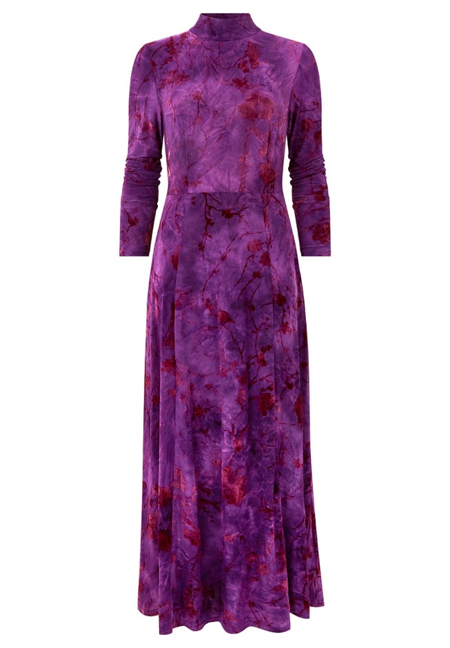 Mockneck Burnout Midi Dress image number 4