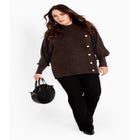 Beata Asymmetrical Button Knit Sweater image number null