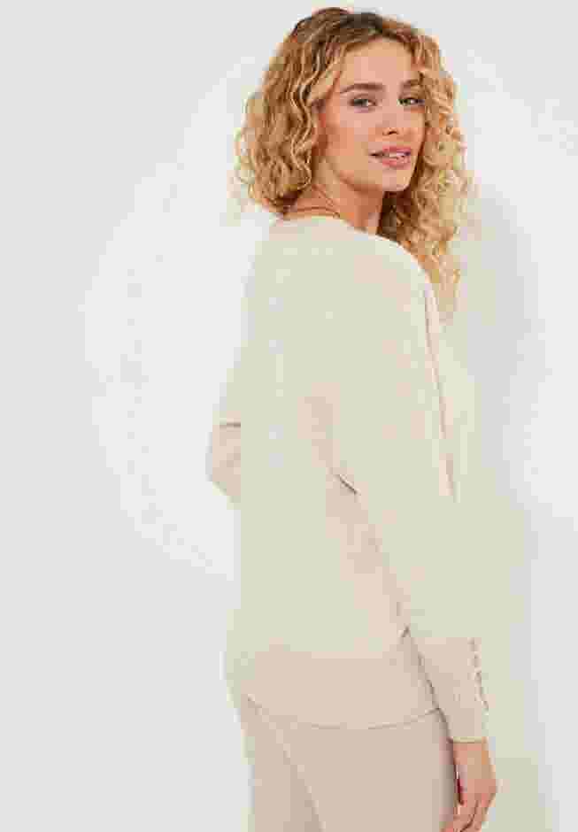 V-Neck Shimmer Sweater image number 2