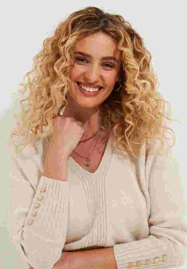 V-Neck Shimmer Sweater image number 0