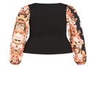 May Contrast Floral Sleeve Sweater image number 4