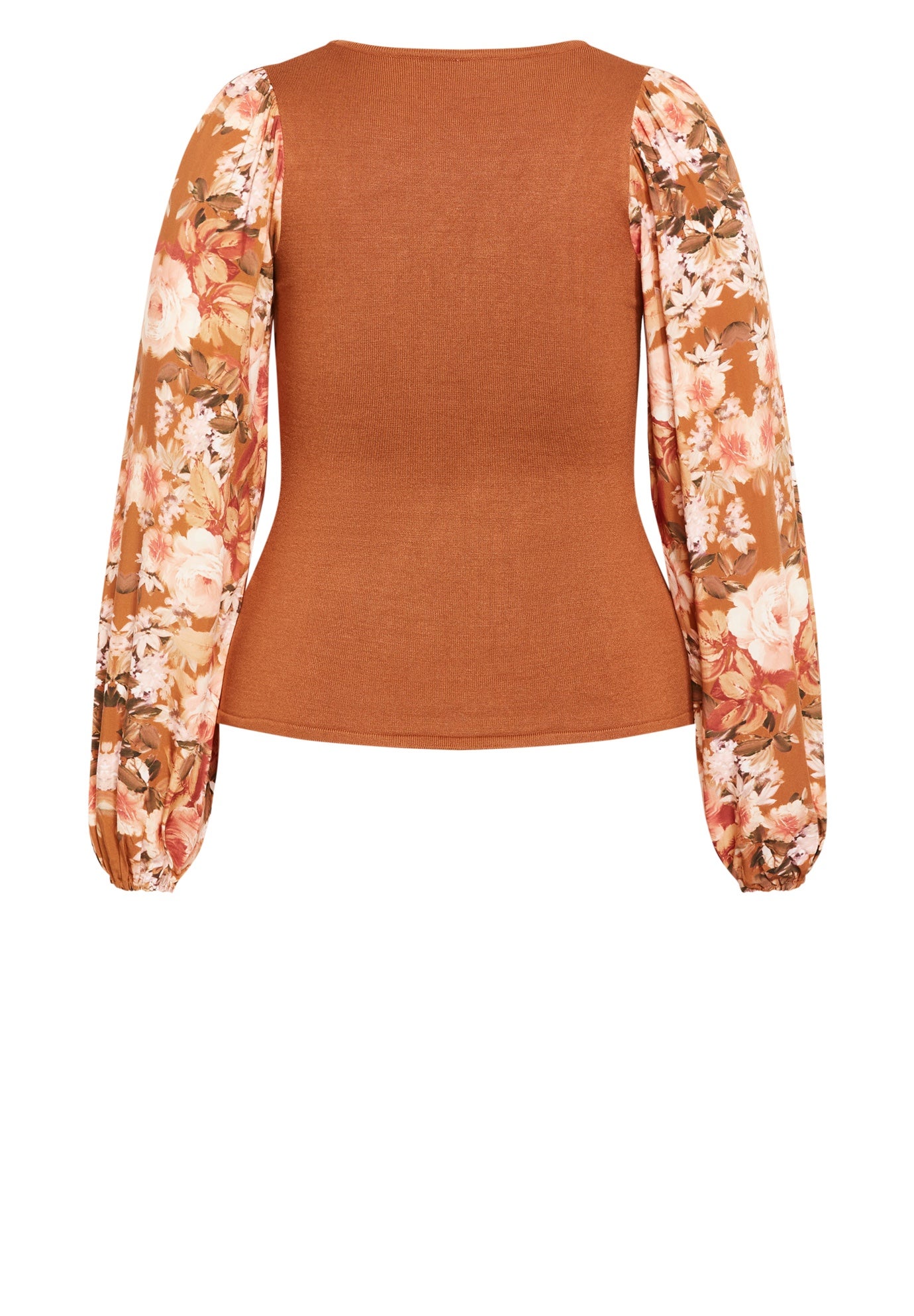 May Contrast Floral Sleeve Sweater image number 4