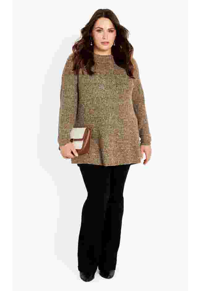 Tia Curved Hem Tunic Sweater image number 1