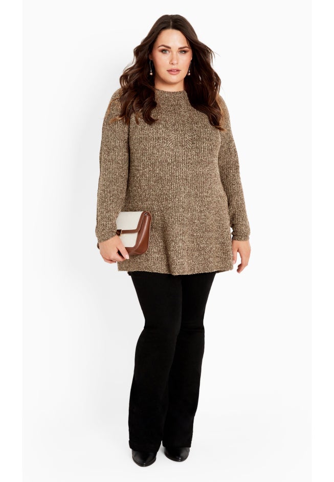 Tia Curved Hem Tunic Sweater image number 1