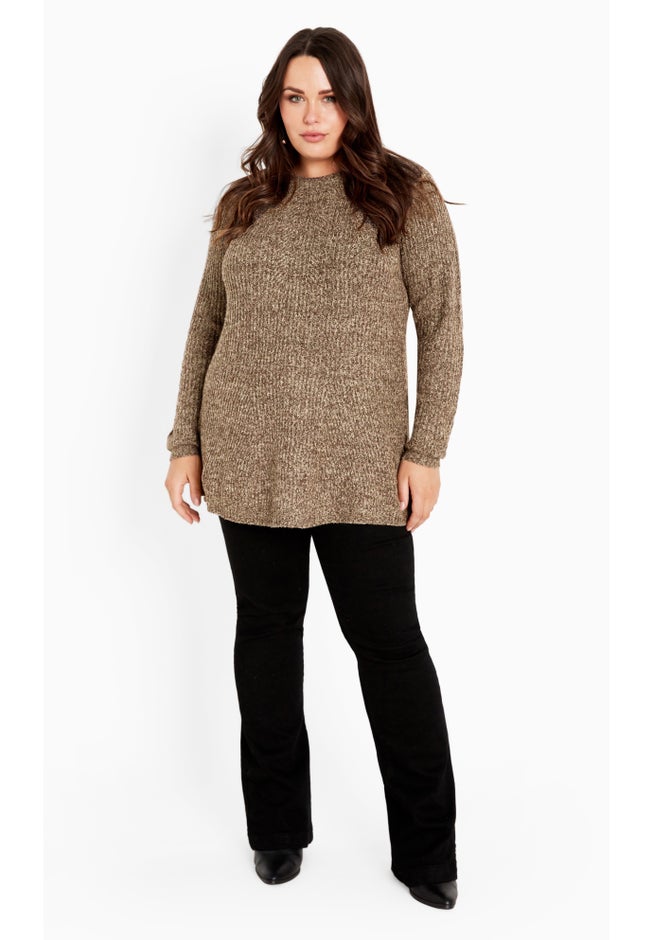 Tia Curved Hem Tunic Sweater image number 2