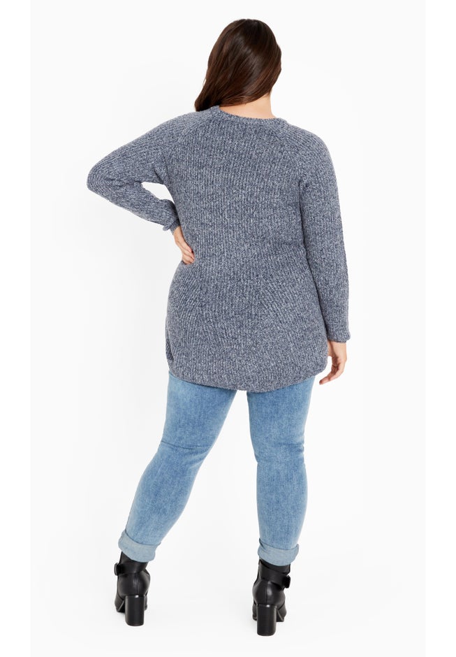 Tia Curved Hem Tunic Sweater image number 3