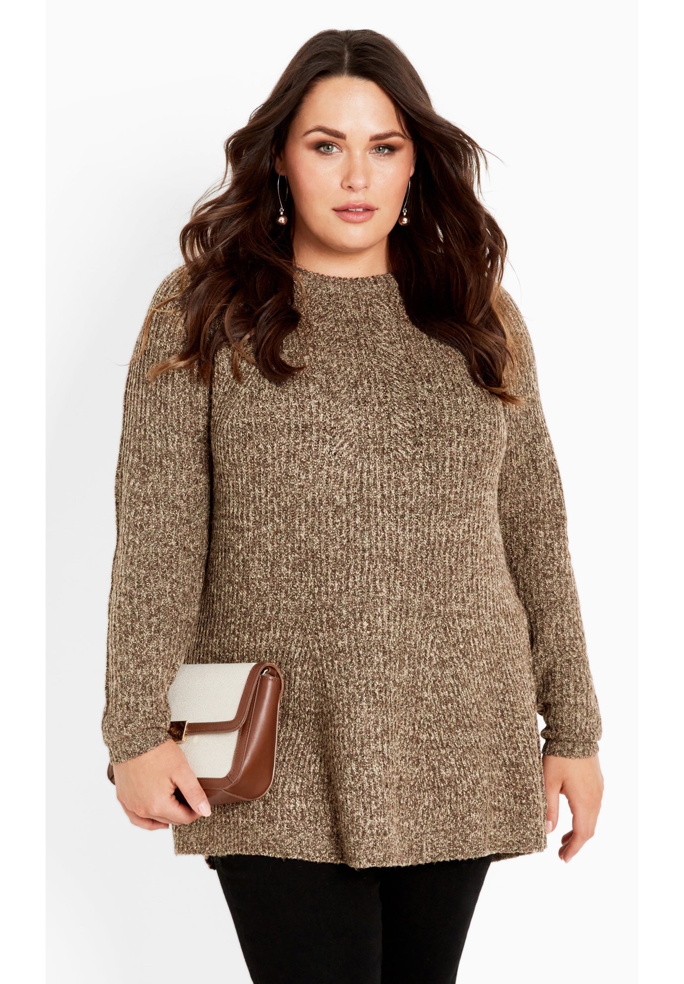 Tia Curved Hem Tunic Sweater image number 0